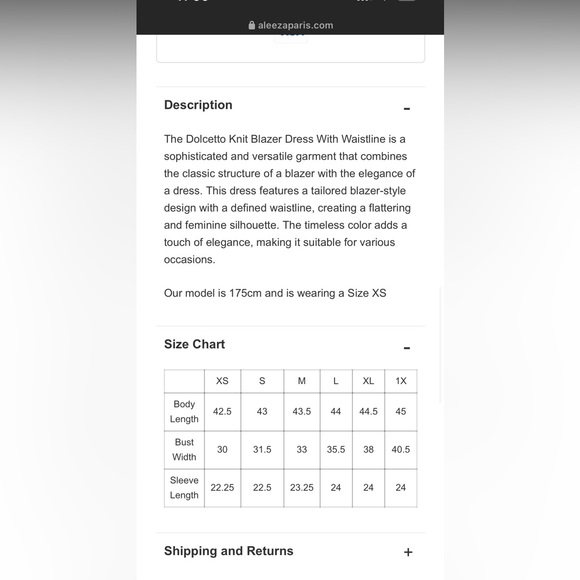 Dolcetto Knit Blazer Dress With Waistline - Picture 10 of 11